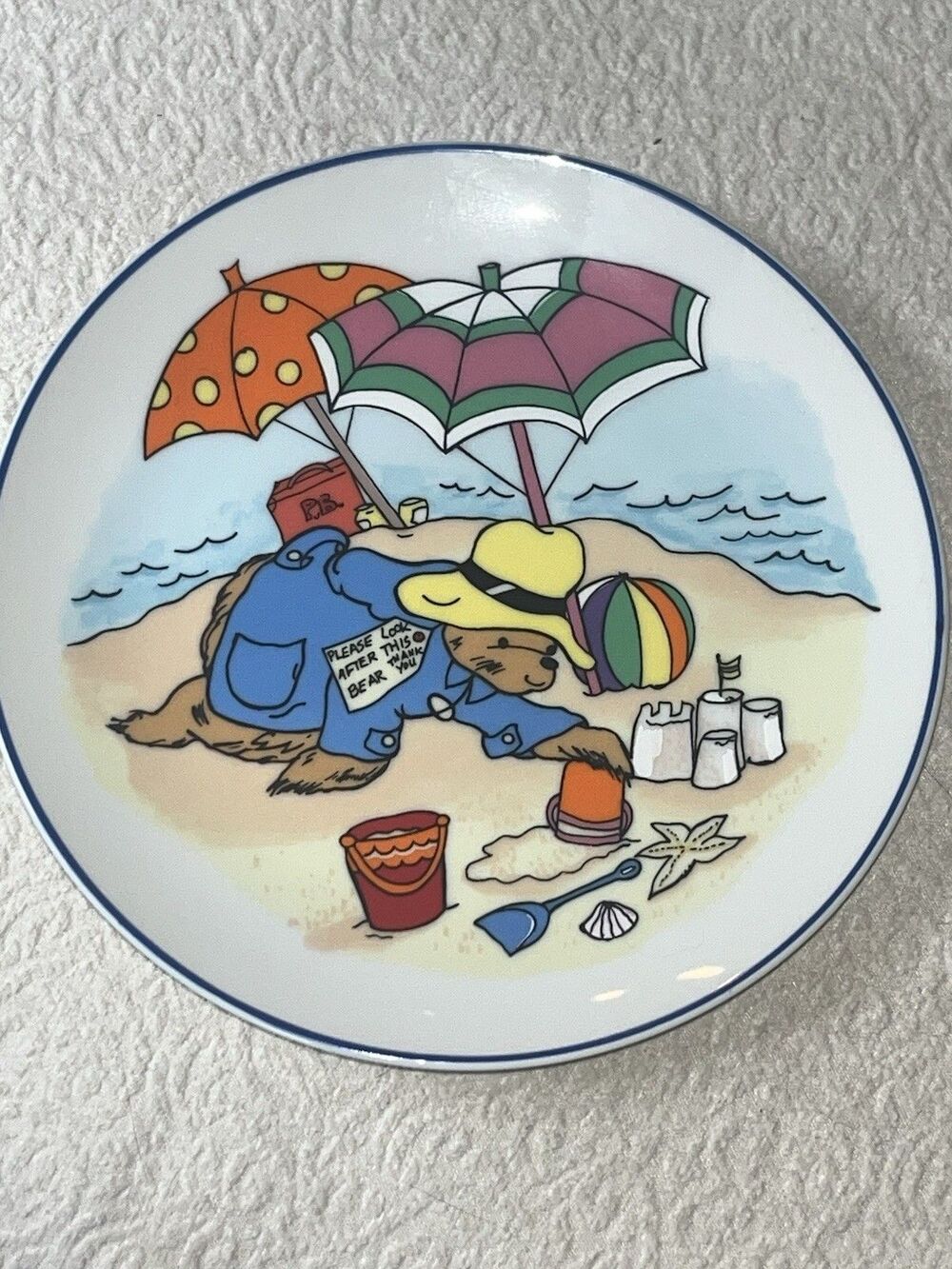 Vintage Plate A Year With Paddington Bear A Day At The Beach  1981 Rare